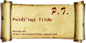 Polónyi Tilda névjegykártya